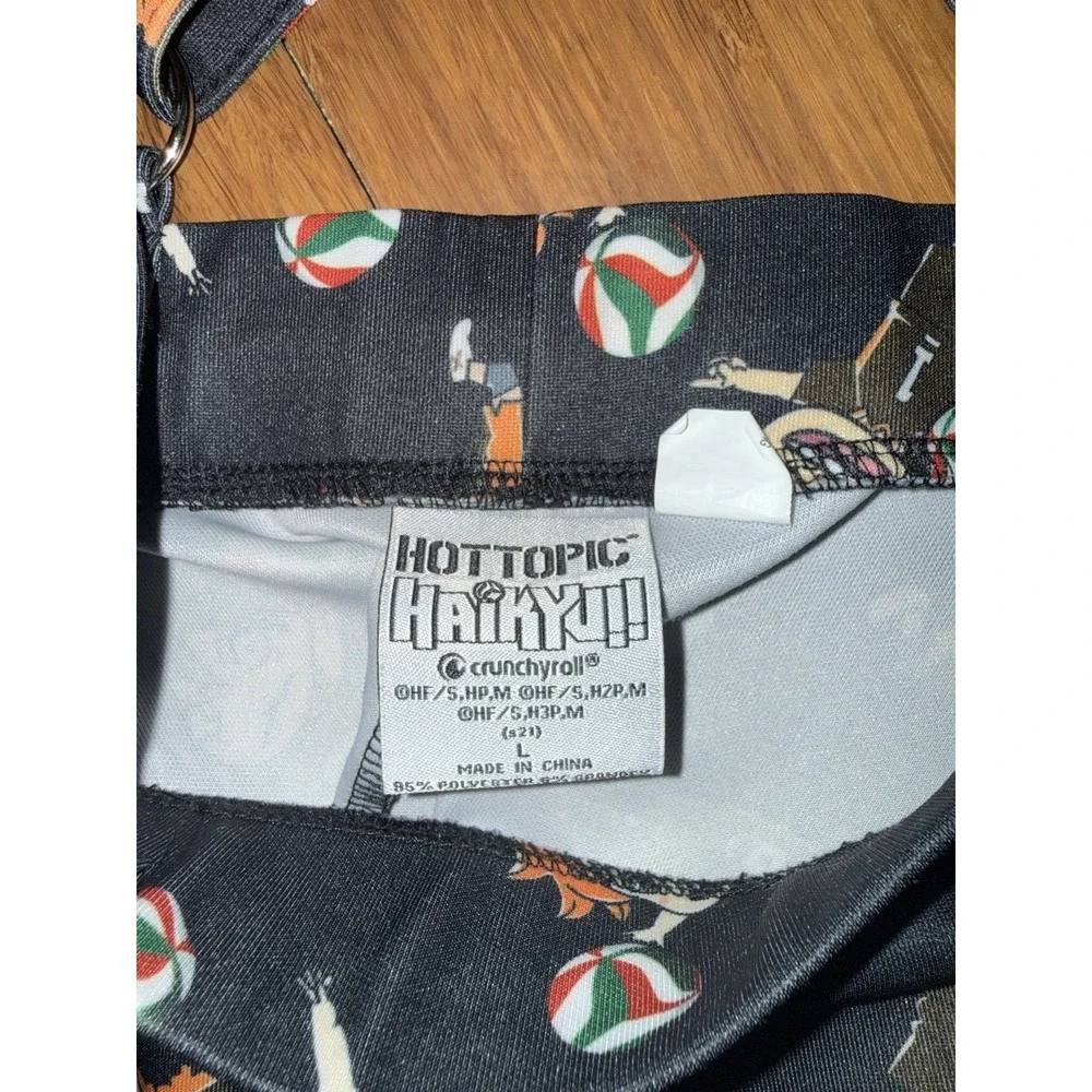 Hot Topic Haikyu Chibi Characters Suspender Skirt Womens L Black Hipster Anime - Picture 2 of 11